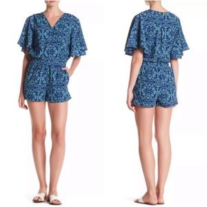 Mimi Chica Romper Surplice Neck Floral